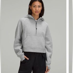 Lululemon Grey Scuba Oversized Half-Zip Hoodie